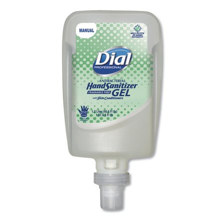 DIAL PROFESSIONAL Antibacterial Gel Hand Sanitizer Refill for FIT Manual Dispenser, 1.2 L, Fragrance-Free 16706EA